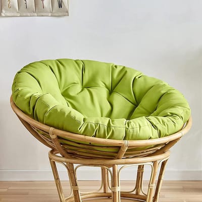 Papasan Stoelkussen - Dikke Zitmat - Ontspannen Zitten - Waterbestendige Stof - 100x100 cm - Groen