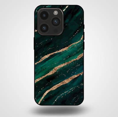 Smartphonica Telefoonhoesje voor iPhone 14 Pro met marmer opdruk - TPU backcover case marble design - Groen Goud geschikt voor iPhone 14 Pro