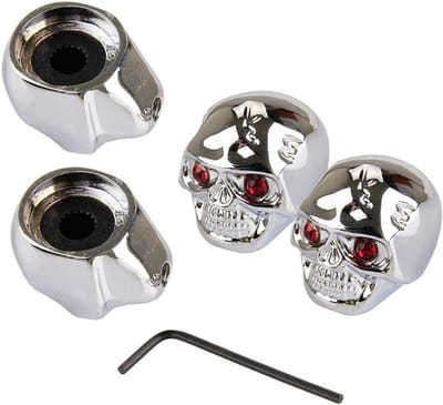 Skull vormige volumeknoppen en toonknoppen voor elektrische gitaar in zilver - 4 stuks, perfect voor muzikanten en gitaarliefhebbers