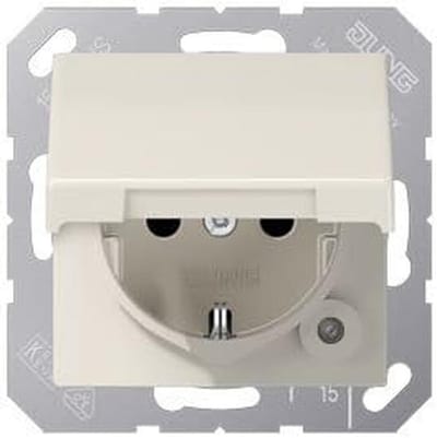 Schuko stopcontact - Wandcontactdoos Stroompunt - Elektrische installatie - Met klapdeksel - 16 A 250 V - Wit