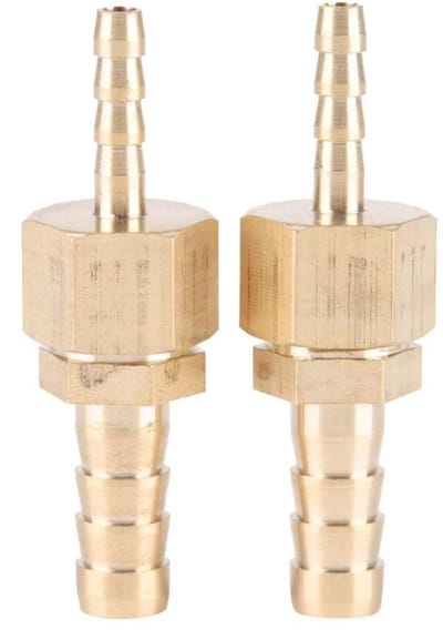 Dailygoods- Verloopstekker Messing - Barb-connector - Slangfitting - Adapter - 4-8 mm - Pak van 2