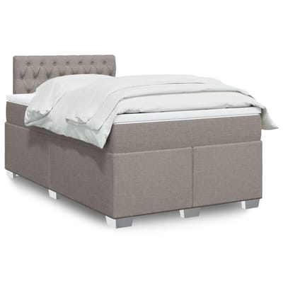 vidaXL - Boxspring - met - matras - stof - taupe - 120x190 - cm