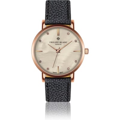 Lederen horloge Philipp Blanc Lausanne