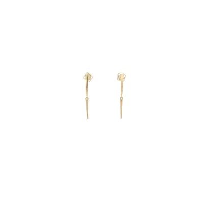 New Bling 9NBSAM-G230278 Gouden Oorhangers Pegels - 10x1,1mm - 22mm Totaal Lengte - 14 karaat - Goud