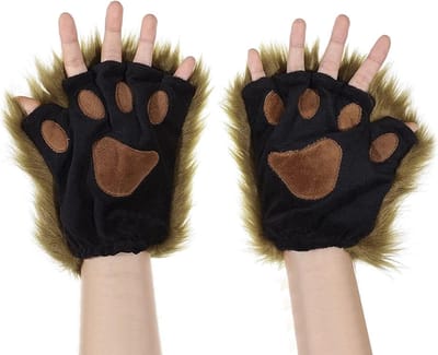 Schattige Pluche Dieren Winterhandschoenen voor Vrouwen en Meisjes - Warme Halfvinger Mittens voor Koude Dagen