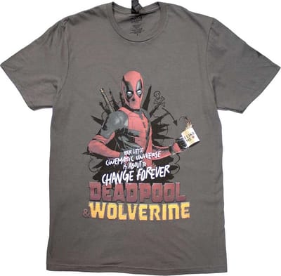 Marvel Deadpool - Deadpool & Wolverine Change Universe Heren T-shirt - S - Grijs