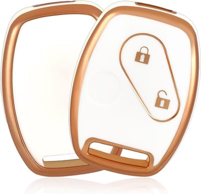 Elegante Sleutelhanger Bescherming voor Auto Sleutels, Geschikt voor Honda Modellen zoals Civic, Jazz en Accord, Wit Goud