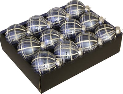 Luxe decoratieve glazen kerstbal - 24 stuks