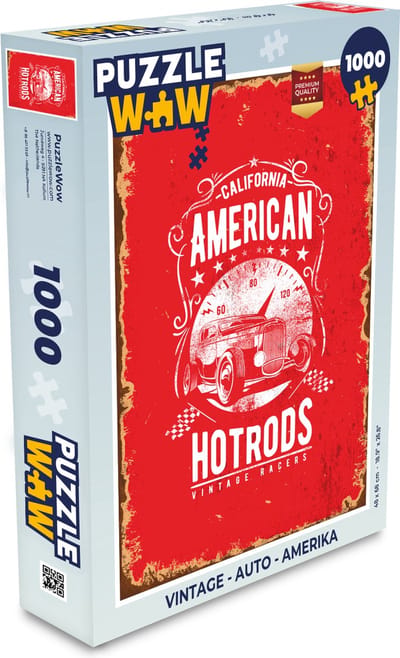 Puzzel Vintage - Auto - Amerika - Legpuzzel - Puzzel 1000 stukjes volwassenen