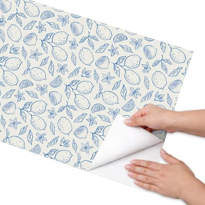 Coloray Meubel Wrap Folie - Blauw Meubelfolie - 50x100 cm - Meubel Wrap Folie Citruspatroon - Plakfolie Meubels - Minimalist Meubelfolie - Decoratiefolie Zelfklevend - Slaapkamer decoratie - Achtergronden en patronen