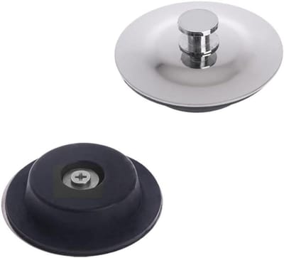 Afvoer Stopper - Gootsteen Plug - Keuken Badkamer - Voedseldeeltjes Vanger - 40-55 mm - Zilver Zwart