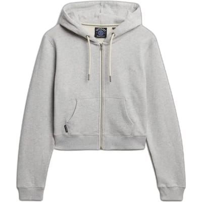 Superdry - Essential Logo Cropped Zip Hoodie - Dames - Hoodies