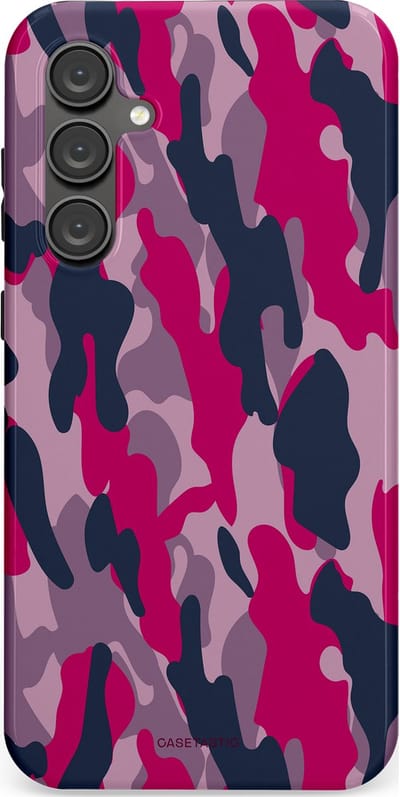 Casetastic hoesje geschikt voor Samsung Galaxy S23 FE - Dubbellaagse bescherming - Urban Pink Camo - Fashion Case - Lila Roze Donkergrijs Grijs