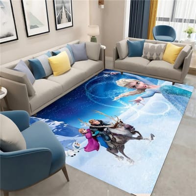 Frozen Elsa Sneeuwvlok Vloerkleed voor Meisjes Slaapkamerdecoratie Prinses Thema Kinderkamer Speelkamer Zachte Vloermat Cadeau voor Kinderen Fans 50X80CM
