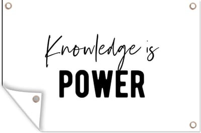 Muurdecoratie Quotes - Kennis - Leren - Studenten - Studeren - 180x120 cm - Tuinposter - Tuindoek