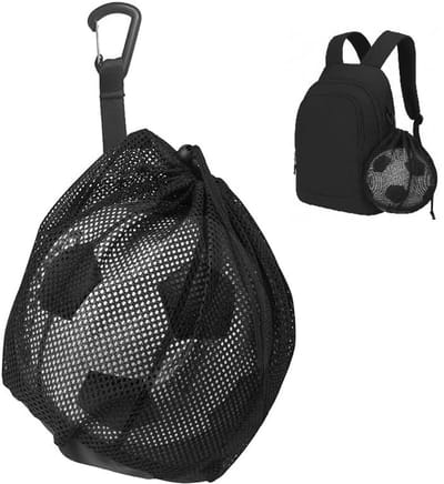 Cosensi - Ball Bag - Ball Storage Bag - Ideaal voor Sporters - 10 x 12 Inch - Voetbal en Basketballen - Handig voor Rugzak - Zwart