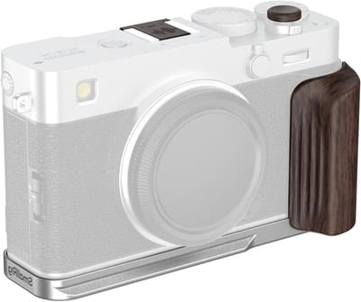 L-vormige montageplaat met houten handgreep voor FUJIFILM X-E5 - Stabiele camera ondersteuning, ergonomisch ontwerp, accessoires voor videografie