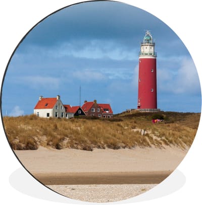 WallCircle - Wandcirkel - Muurcirkel - Vuurtoren in Nederland - Aluminium - Dibond - 120x120 cm - Binnen en Buiten XXL