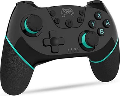 1 - gamecontroller - Draadloze Bluetooth-gamepad voor Nintendo Switch - Bluetooth - Compatibel met Nintendo Switch - Zwart en groen