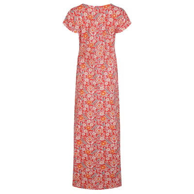Weird Fish Dames/Dames Mirren Maxi Dress Met Overall Print (Tango rood)