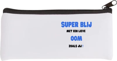 Akyol - super blij met een lieve oom zoals jij Etui - Oom - de liefste oom - verjaardag - cadeautje voor oom - oom artikelen - kado - geschenk - 20 bij 9 cm