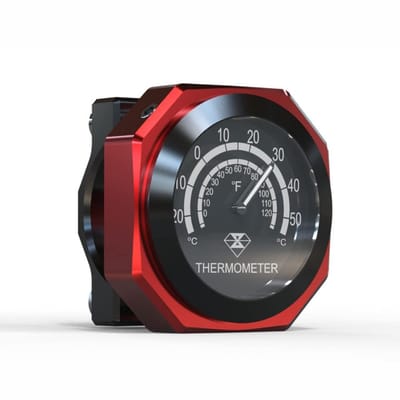 Dailygoods - Motorfietsen thermometer - Waterproof temperatuurmeter - Fluo wijzer - Aluminiumlegering - Geschikt voor Yama-ha en Kawa-saki