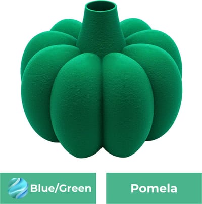 Pomela organische vaas – Decoratieve vaas - Blauw / Groen - 3d geprinte vaas – geschikt voor droogbloemen - :hoogte: