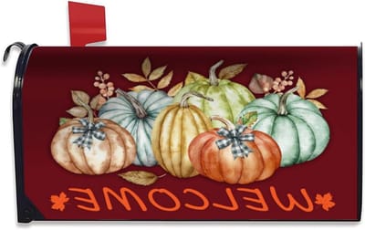 Brievenbushoes Herfst - Magnetische Wrap - Tuin Decoratie - Waterdicht Oxford Stof - 48 x 51 cm - Pompoenen