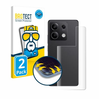 BROTECT - Screenprotector voor Xiaomi Redmi Note 13 Pro 5G (Achterkant) - Folie Beschermfolie transparant volledig dekking - 2 Stuks