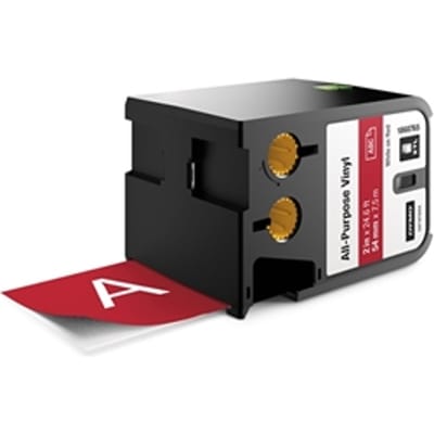 DYMO 1868765 XTL tape vinyl wit op rood 54mm (origineel)