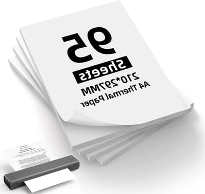 A4 thermisch papier, 95 vellen, BPA-vrij, sneldrogend, geschikt voor documenten, afbeeldingen en fotoafdrukken met standaard thermische printers