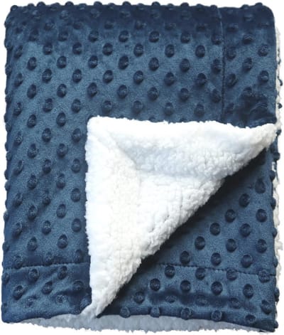 Zachte en Warme Babydeken - Sherpa voor Pasgeborenen en Peuters, Geschikt voor Wieg, Kinderwagen en Alle Seizoenen - 75cm x 100cm, Marineblauw