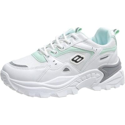 Lente Koreaanse Platform Sneakers Vrouwen Schoenen Dikke Bodem Chunky Sneakers Ademend Gemengde Kleuren Slip Op Casual Schoenen Vrouw 35 white