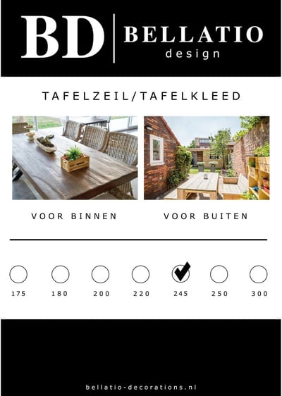 Buiten tafelkleed/tafelzeil naturel houten blokken print 140 x 245 cm rechthoekig - Tuintafelkleed tafeldecoratie - Tafelkleden/tafelzeilen