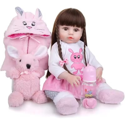 48CM Baby Volledig Lichaam Zacht Siliconen Reborn Speelgoed Meisjes Slapend Begeleidingspop Levensgetrouw Peuter Realistische Aanraking Hoge Kwaliteit Cadeaus white