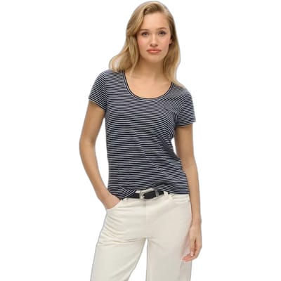 Superdry - Studios T-shirt met laag uitgesneden ronde hals - Dames - T-shirts