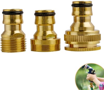 Allecto - Tuinslang Adapter - Universele Koppeling - Ideaal voor Keuken- en Tuinkranen - Messing Slangadapter - Geschikt voor Diverse Maten - 3-Pack