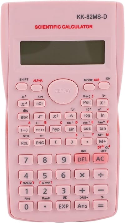 Wetenschappelijke Rekenmachine 12-cijferig Multifunctioneel voor Studie & Werk - Roze