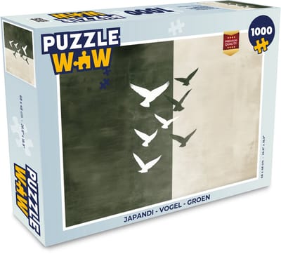 Puzzel Japandi - Vogel - Groen - Legpuzzel - Puzzel 1000 stukjes volwassenen