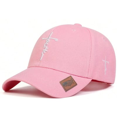 Unisex Letter Kruis Borduurwerk Baseballpetten Buiten Verstelbaar Lente En Herfst Casual Zonneklep Hoed pink