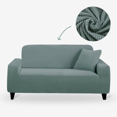 BankhoesDiscounter Knitted Voorgevormde Bankhoes – M4 (220-300cm) – Groen – Sofa Cover – Bankbeschermer – Bankhoes Stretch