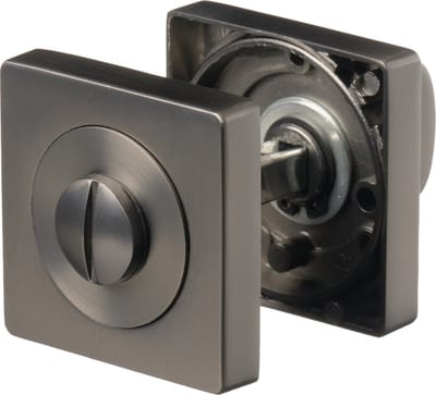 Ostiumhome® - Deurbeslag- WC-Slot - Mat Gun Metal - vierkante rozet - Anzio