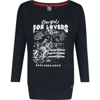 Pussy Deluxe - Rockabilly Shirt met lange mouwen - Wild West For Lovers Longsleeve - S tot XXL - voor Vrouwen - zwart