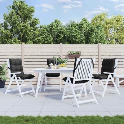 vidaXL - Stoelkussens - 4 - st - lage - rug - oxford - stof - zwart