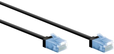 UTP CAT6A Slimline 10 Gigabit Netwerkkabel - CU - Ultraflex - 0,15 meter - Zwart