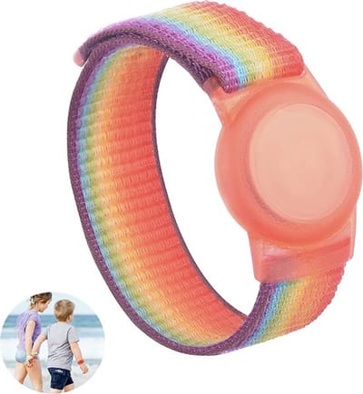 Knaak Armband geschikt voor Apple AirTag - Ideaal voor Kinderen - Klittenband Sluiting - Regenboog