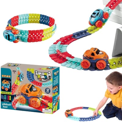 Flexibele Racebaan - Doe-het-zelf Speelgoed - Creatief Spelen - Anti-zwaartekracht Ontwerp - 92 Stuks - Multi-color