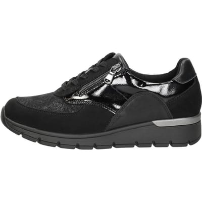 Waldläufer Bungeez Dames Sneaker - 626K02-414-001 Zwart - Wijdte K - Maat 8 (42)