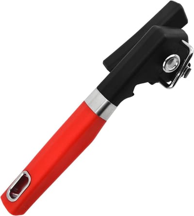 Manual Can Opener - Can Cutter,Stainless Steel Cutting Wheel Ergonomic Handles Lid Remover for Weak Hands Seniors Adults Camping Car Travel Parties Picnicks Hiking