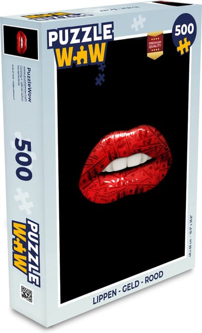 Puzzel Lippen - Geld - Rood - Legpuzzel - Puzzel 500 stukjes